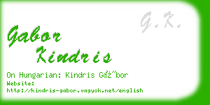 gabor kindris business card